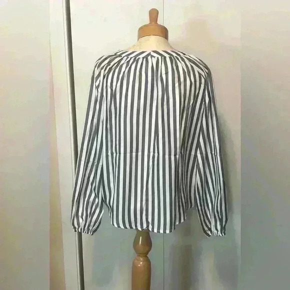 Zeagoo Button Down V Neck Tie Knot Cotton Long Sleeve Casual Blouse Size Medium - Picture 7 of 16